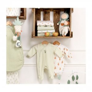 Pyjama bébé 3 mois rayures vertes botanica Sauthon baby deco