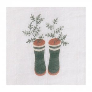 Lot de 3 langes coton bio 70 x 70 botanica Sauthon baby deco