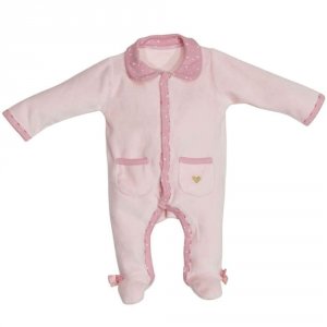 Pyjama bébé velours rose mila 1 mois Sauthon baby deco