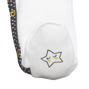 Pyjama bébé velours blanc/gris babyfan 1 mois Sauthon baby deco