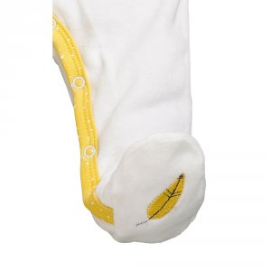 Pyjama bébé velours blanc/jaune babyfan 1 mois Sauthon baby deco