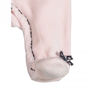 Pyjama bébé velours rose miss fleur de lune 1 mois Sauthon baby deco