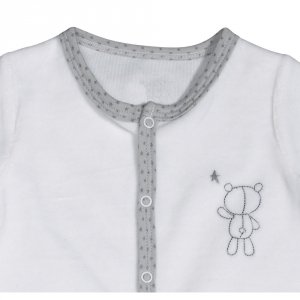 Pyjama velours blanc ours céleste 1 mois Sauthon baby deco