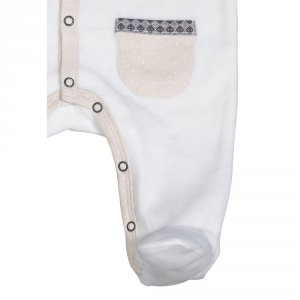 Pyjama bébé velours blanc timouki naissance Sauthon baby deco