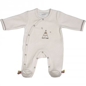 Pyjama bébé velours beige 3 mois timouki Sauthon baby deco
