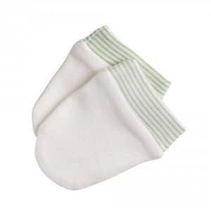 Bonnet et moufles naissance vert botanica Sauthon baby deco