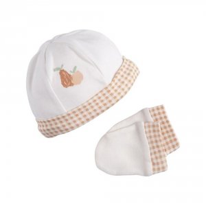 Bonnet et moufles naissance nude botanica Sauthon baby deco