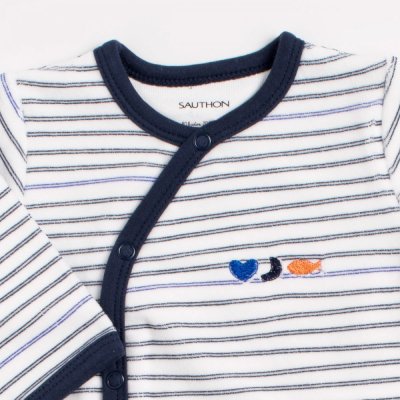 Pyjama bébé blanc naissance baby sailor à rayures