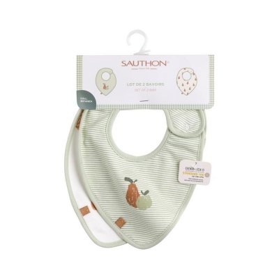 Lot de 2 bavoirs bébé botanica