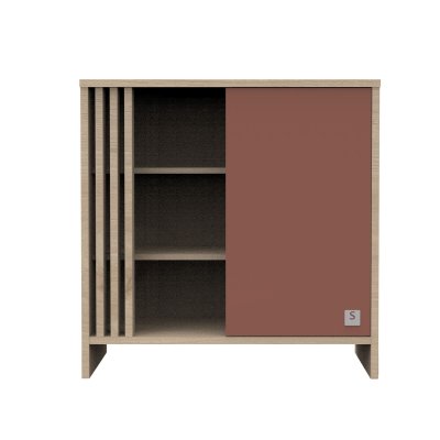 Commode porte et niches terracotta tokyo avec plan à langer amovible
