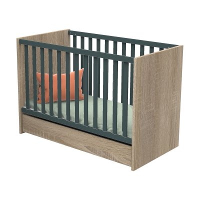 Lit bébé 60x120 cm + tiroir de lit nova gris volcan