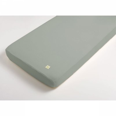 Drap housse uni sauge