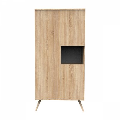 Armoire 1 gde et 2 petites portes bois seventies