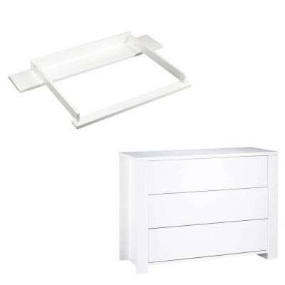 Commode + plan à langer grand modèle loft blanc