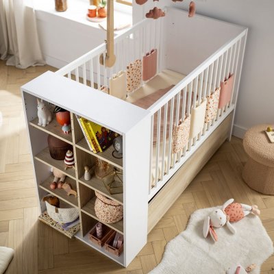 Chambre bébé trio lit 60x120cm transformable + commode 3 tiroirs 1 porte + armoire paloma + plan à langer offert