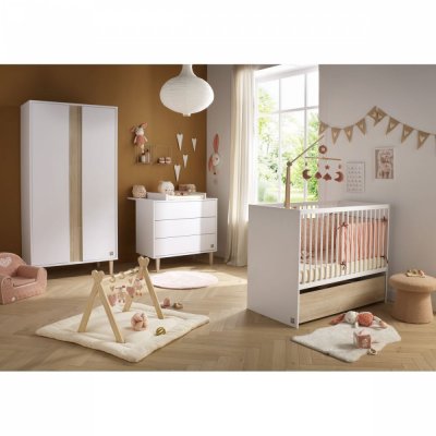 Chambre bébé duo lit 60x120cm + commode 3 tiroirs paloma