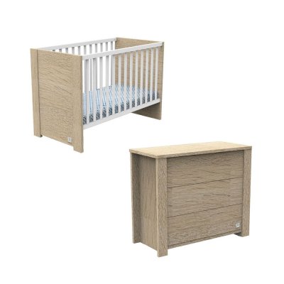 Chambre bébé duo lit 60x120cm + commode antonin bois