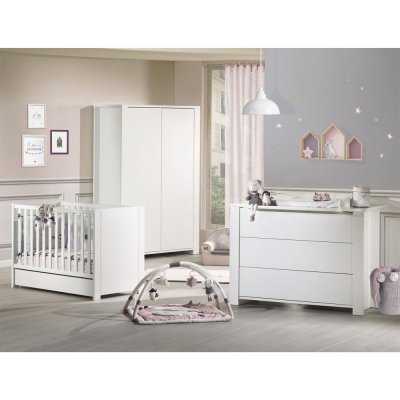 Chambre complète bébé avec lit 120x60cm, commode à langer et armoire 2  portes - BABYPRICE - Blanc - Kiabi - 547.50€