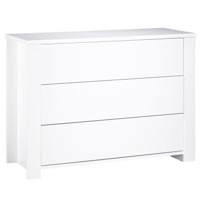 Chambre trio lit + commode + armoire loft blanc