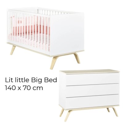 Chambre duo lit 70x140 + commode serena