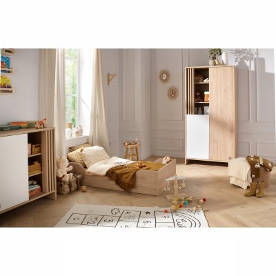 Chambre bébé trio lit 70x140cm + commode + armoire blanche tokyo