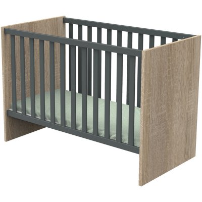 Lit bébé 60x120cm nova gris volcan