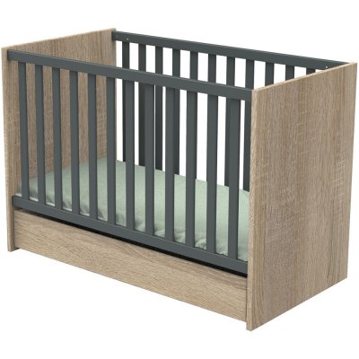 Lit bébé 60x120cm nova gris volcan