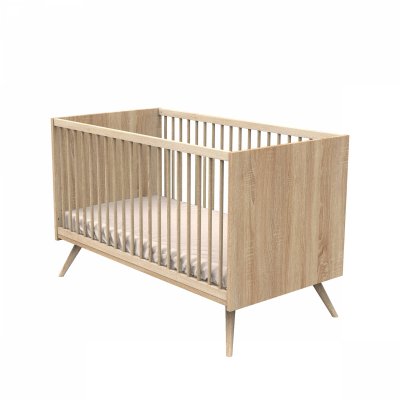 Chambre bébé duo lit 70x140cm bois + commode vanille seventies