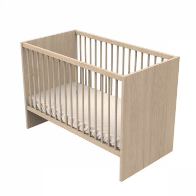 Chambre bébé duo lit 60x120cm (non transformable) + commode blanche tokyo