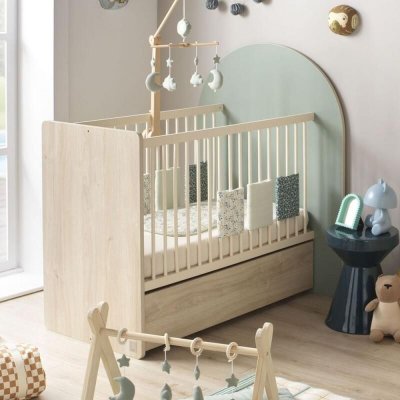 Chambre duo lit bebe 120x60 chambre duo arche lit transformable + commode/bureau saugeen 90x190 - coloris sauge arche+commode a langer evolutive en bu