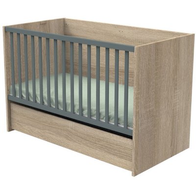 Lit 70x140 évolutif en 90x190 puis 140x190 nova gris volcan