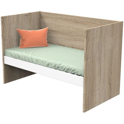 Lit 70x140 évolutif en 90x190 puis 140x190 nova blanc lin