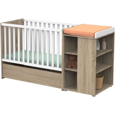 Lit chambre transformable 60x120en lit junior 90x190nova blanc lin