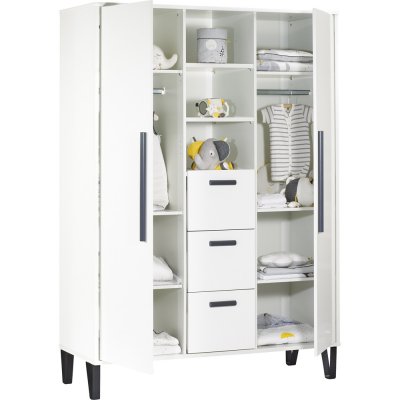 chambre bébé trio lit  commode  armoire graphite de