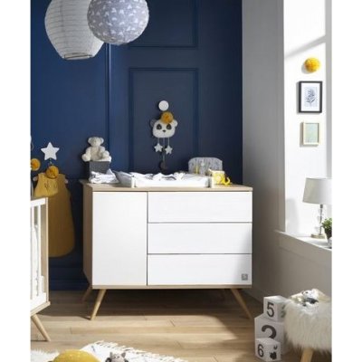 Commode 3 tiroirs blanc seventies