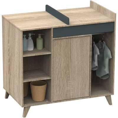 Commode bébé évolutive en bureau nova gris volcan