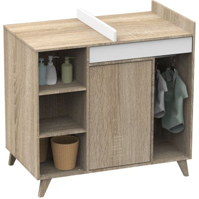 Commode bébé évolutive en bureau nova blanc lin