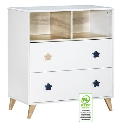 Commode bébé oslo boutons étoile