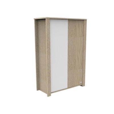 Armoire bébé 2 portes antonin version bois et blanc