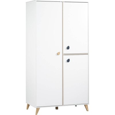 Armoire bébé 2 portes en bois - BABYPRICE - Blanc Gris - Kiabi