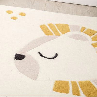 Tapis de chambre bébé 90x130cm pluche et pompon