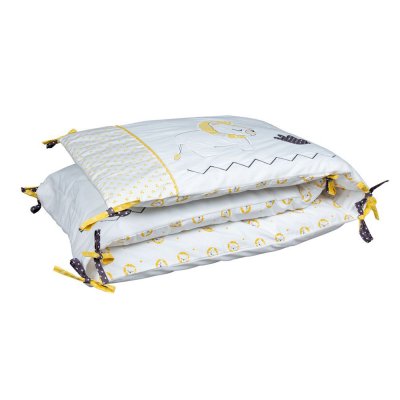 Tour de lit bébé pluche et pompon