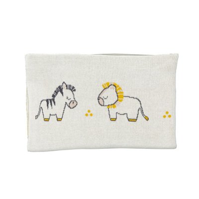 Couverture bébé en maille 80x100cm pluche et pompon