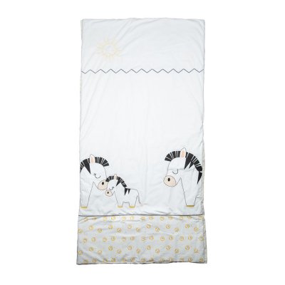 Edredon bébé 70x140cm pluche et pompon