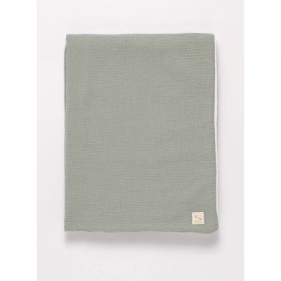 Couverture bébé 75 x 100 cm uni sauge