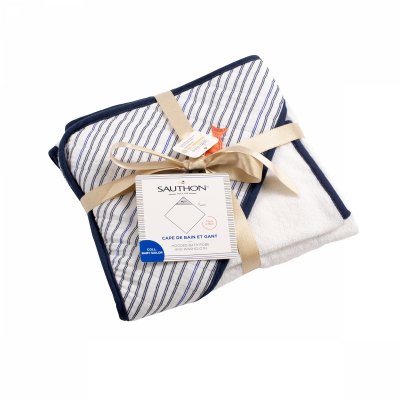 Cape de bain et gant de toilette baby sailor