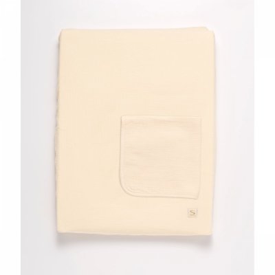 Matelas à langer avec housse et serviette uni vanilla