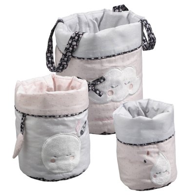 Lot de 3 corbeilles gigogne miss fleur de lune
