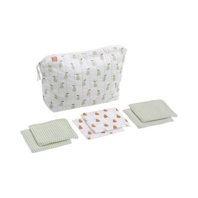 Trousse de toilette bébé avec carrés éponge botanica