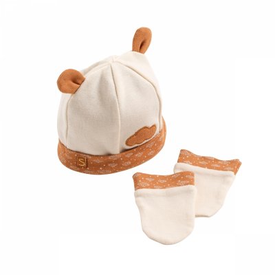 Bonnet et moufles naissance nuage orsino